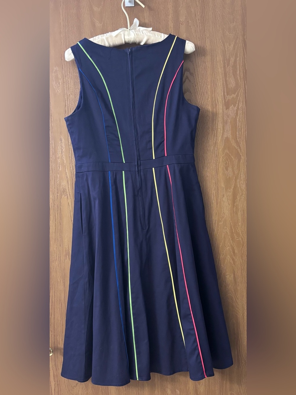 ModCloth Navy Dress with Neon Piping - Picture 3 of 4